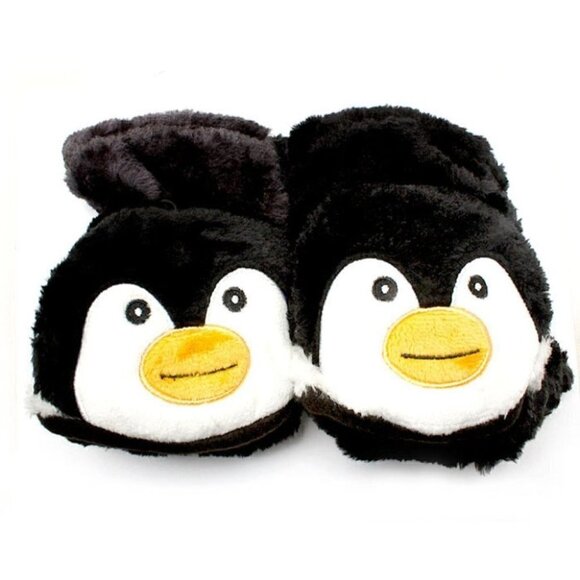 D & Y Womens Kids Winter Hand Gloves Flip Top Plush Penguin Wool Blend Mittens - Picture 1 of 2